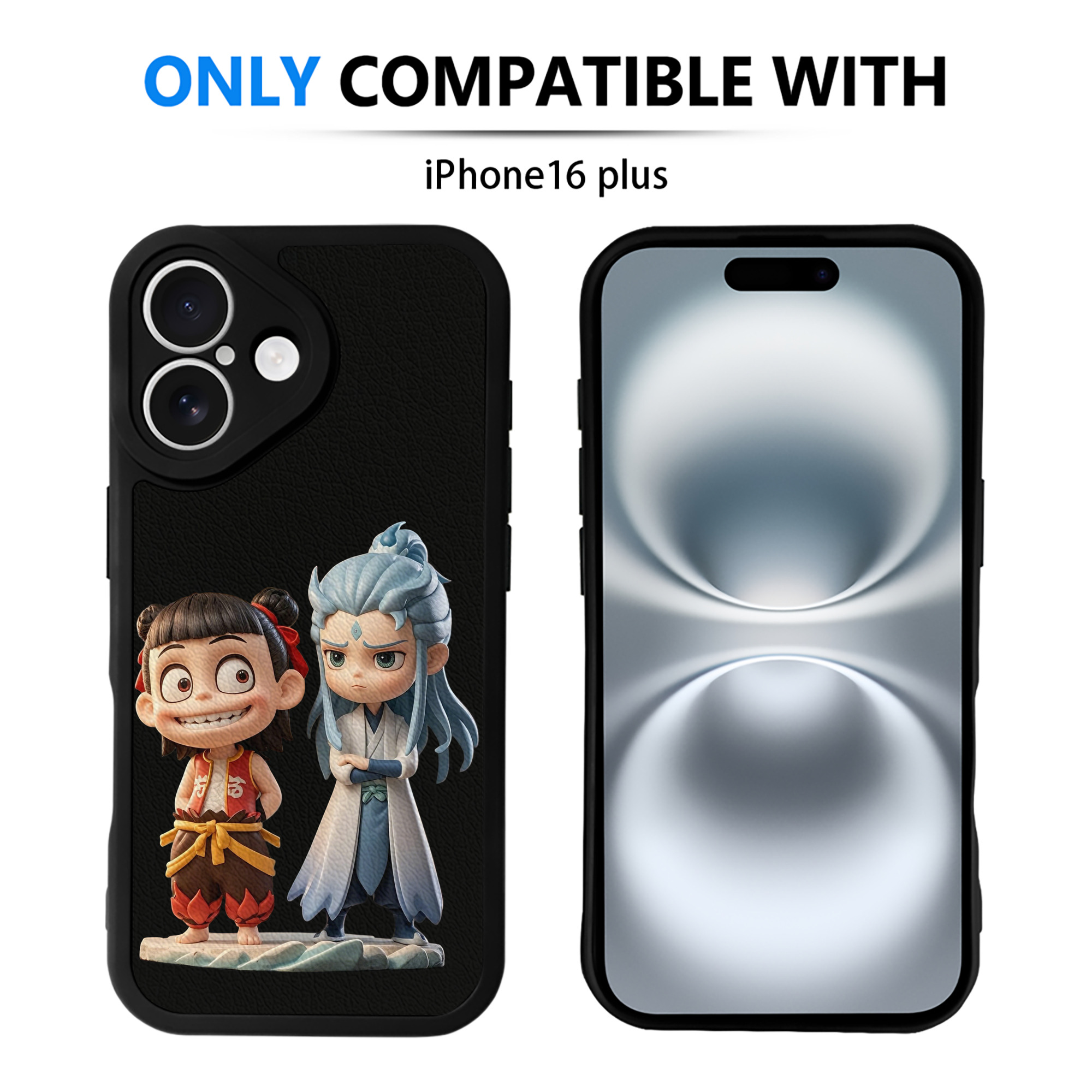 （画像用） Ne Zha 2 ナタ 魔童の大暴れ 【iPhone 16シリーズ対応】シリコンスマホケース（レザー調） 材質：シリコン